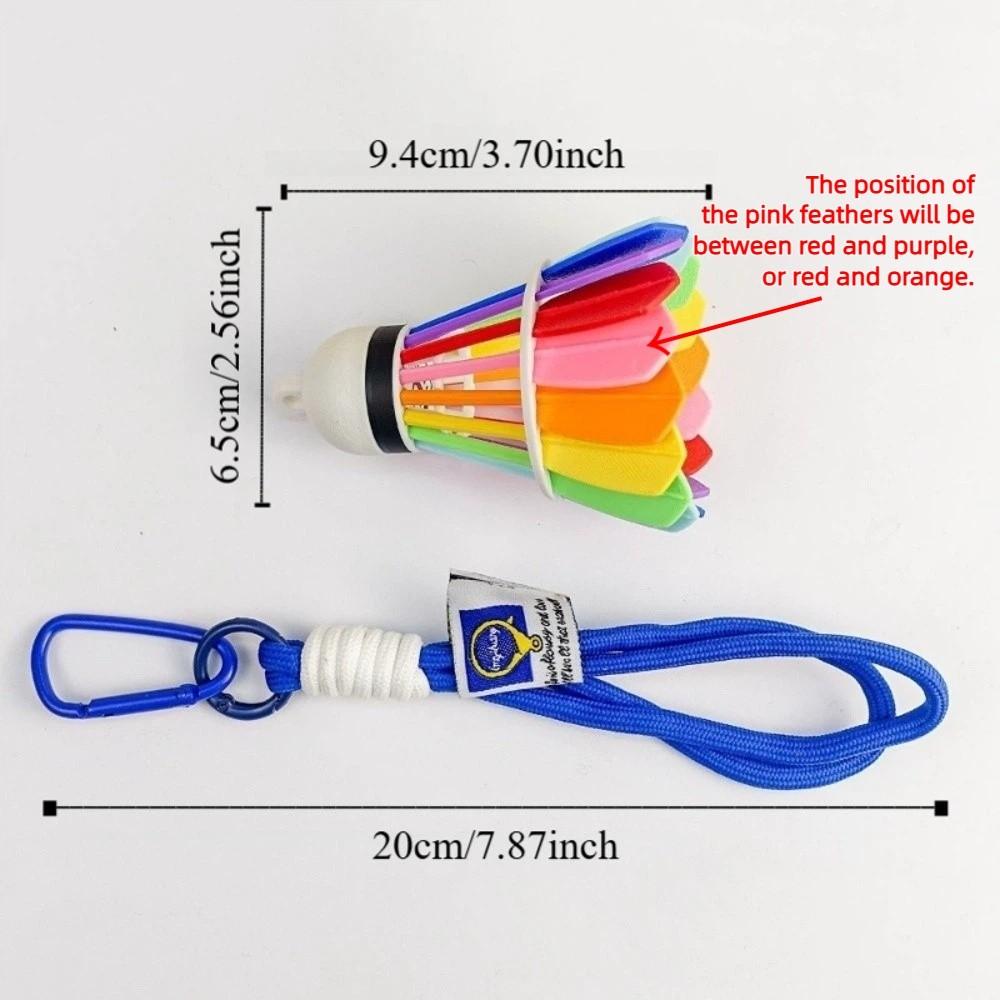 Rainbow Color Badminton Keychain Creative 3D Printing Keyring  Badminton Enthusiast