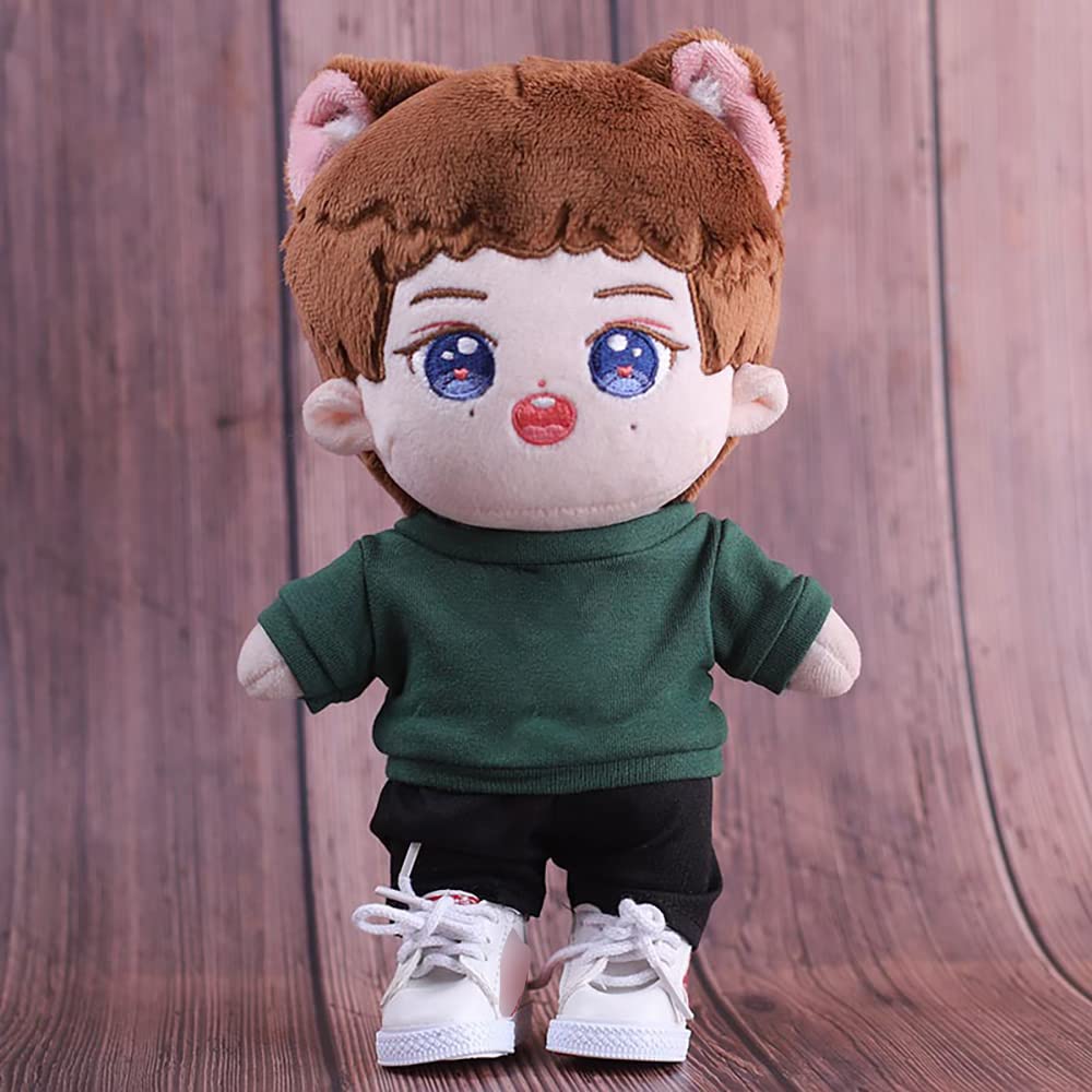 niannyyhouse 20cm Doll Clothes, Cotton Doll Clothes, Jacket and Pants, Baby Doll Clothes, Dress-Up Clothes for Plush Toys (Green)