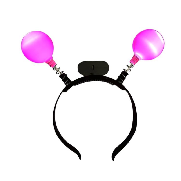 

Bright Light Up Balls Headband for Parties Event Comfortable Spring Hairhoop for Kids Adult Family Gathering Accessoy рожевий