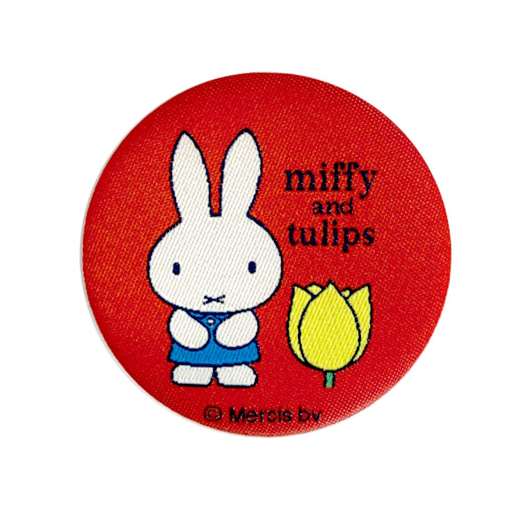 Minoda Miffy and Tulips Woven Button Badge, Red