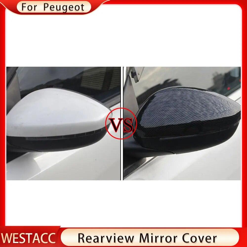 2Pcs Car Rear View Mirror Protection Cover Trim for Peugeot 2008 2016 -    2022 Side Mirror Covers Accessories