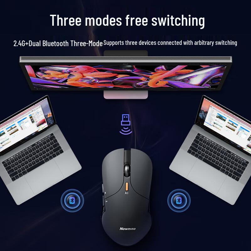Newman V8 AI Smart Dual-Mode Wireless Mouse