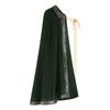 Medieval Renaissance Lace Short Knight Cape Cloak Vintage Shoulder Cape Stage Performance Costume with Brooch