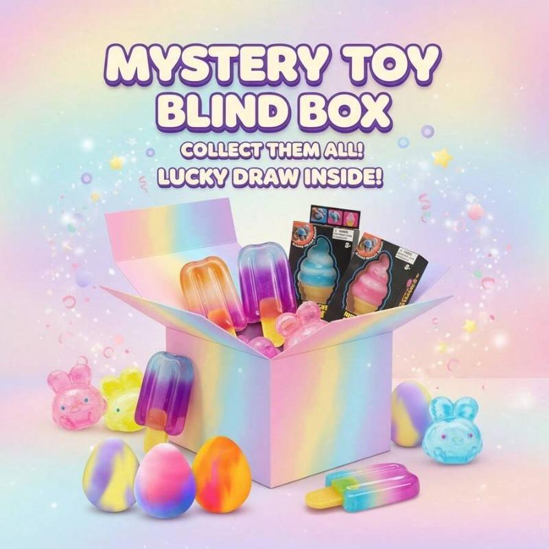 Süßes Squishy Mystery, Zufälliges Quetsch-Fidget-Spielzeug, Überraschungs-Stressabbau-Geschenk für Alle Altersgruppen gray