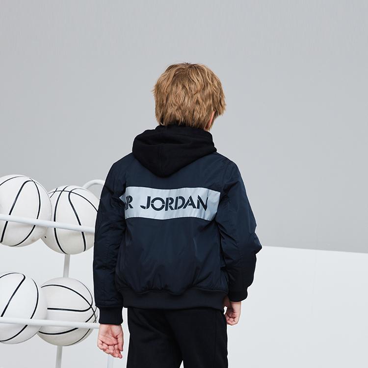 Jordan Back Logo Zip Collar Jacket Kids Jackets Black JD2042001GS-001