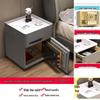 Smart Multifunctional Bedside Safe: Minimalist Square Design for Bedroom and Living Room