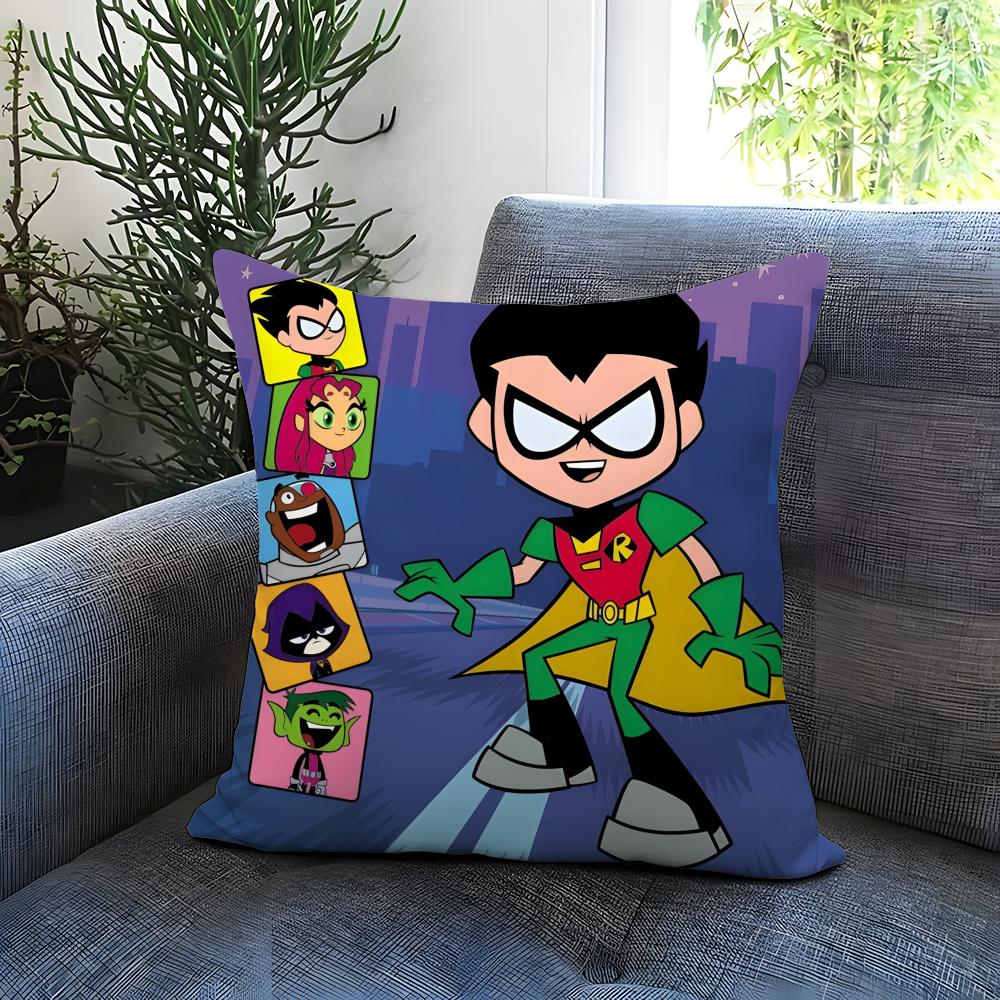 anime Teen Titans Go! Cushion Cover Comfortable Reversible Pillow Cover Ideal for Car Sofa Bedroom & Beyond