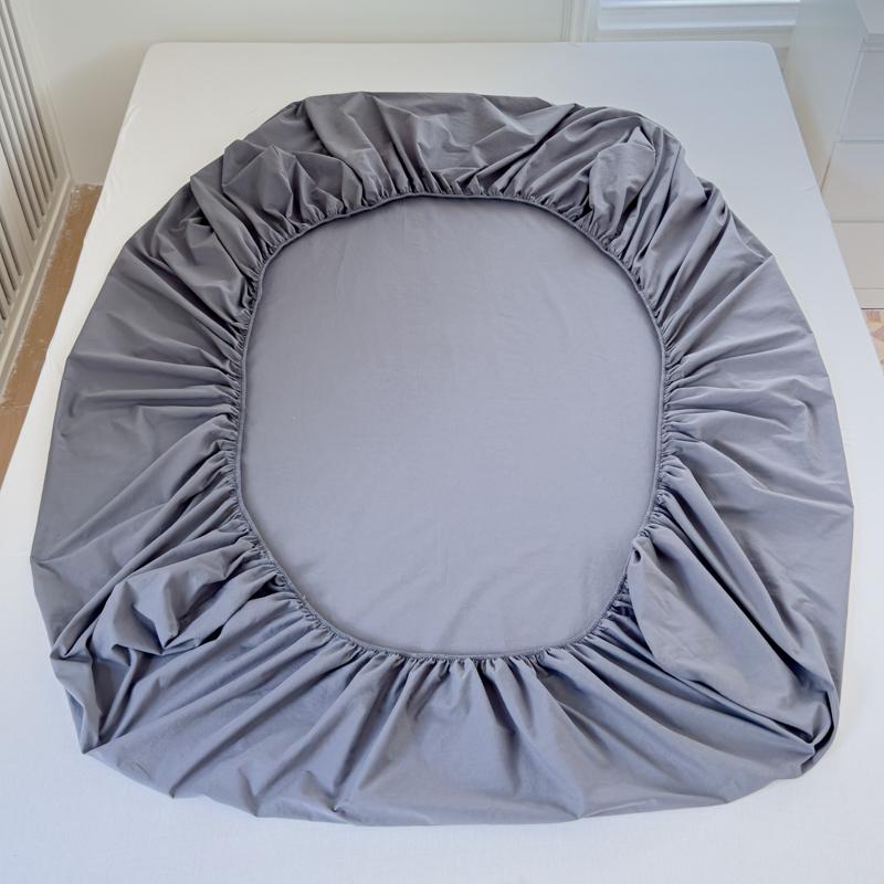 1pc Solid Color Fitted Sheet 100% Cotton Bedsheets Yarn Dyed Bed Cover Breathable Bed Linen sabanas para cama (No Pillowcase)