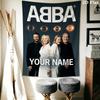 Custom Name Abba Wall Tapestry Aesthetic Wall Hanging Printed Fabric Blanket Decorative Tapestries for Bedroom Living Room Home Decor