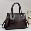 Large Pu Tote Bag With Crocodile Embossing For Daily Commuting And Casual Wear