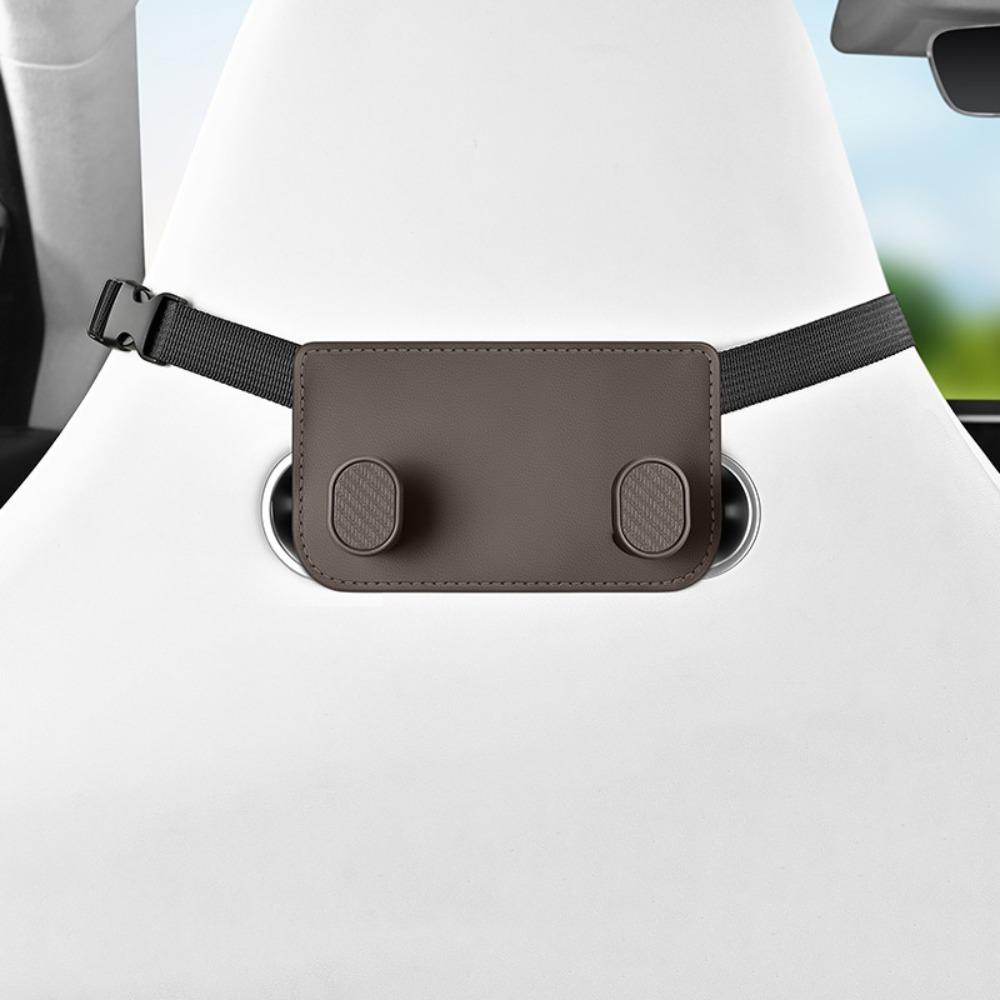 Double Hook Car Backseat Hanger Wear-Resistant Auto Back Seat Storage Hook Car Rear Seat Brown