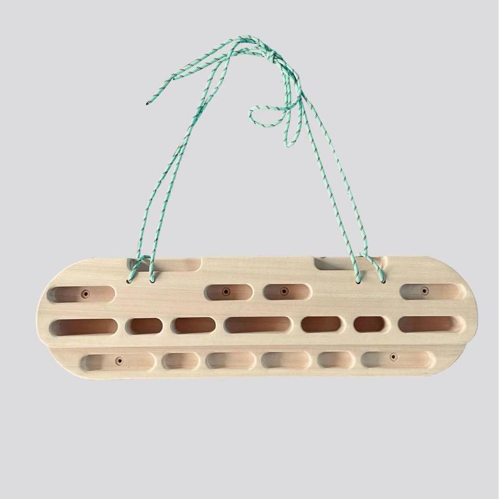 Portable Wall-Mounted Wooden Fingerboard for Rock Climbing and Pull-Up Exercises