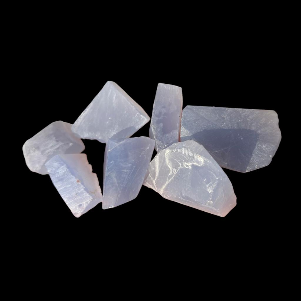 Blue Chalcedony Rough Slice And Raw, 25-55 MM. Size 1.50 inch to 2 Inches. Chalcedony Rough, Gemstone Raw, Healing Gemstone Rough For Jewelry Making.