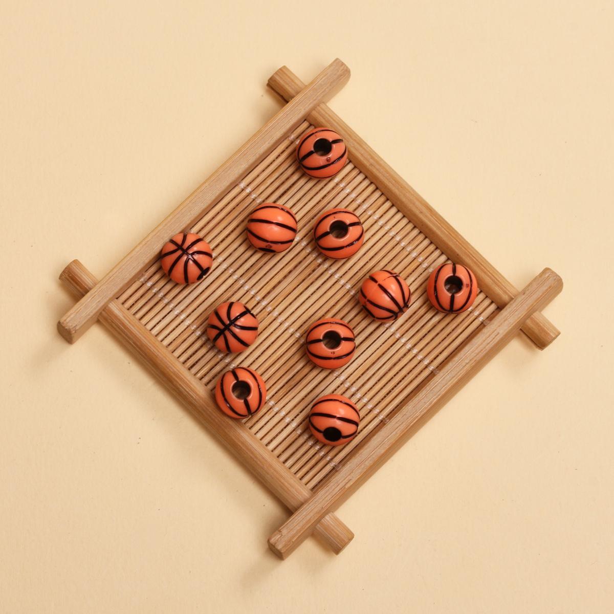 

10 шт., спортивные шарики для изготовления ювелирных изделий, 11 мм, бейсбол, волейбол, баскетбол, футбол, софтбол, ювелирные изделия из бисера, браслет «сделай сам» Style 4