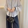 Women Striped Blouse Round Neck Button Front Lantern Sleeve Casual Loose Fit Shirt
