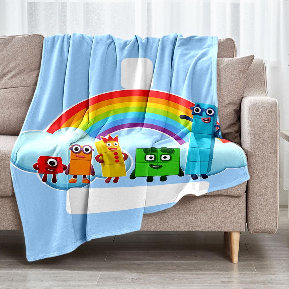Coperta stampata a tema Numberblocks - Perfetta per divano, letto, viaggi e uso all'aperto | Lavabile in lavatrice, accogliente e resistente.