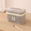 Leichte Netz-Make-up-Tasche Quadratisch Große Kapazität Transparente Netz-Kosmetiktasche Handgehalten Reißverschluss Kosmetiketuis Geschäftsreisen