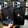 Niedliche Astronauten-Hülle aus gehärtetem Glas für Iphone 14 13 11 12 Pro Max Mini Xs Xr X 7 8 6s Plus Se 2022 Cover Protection Shell Capas