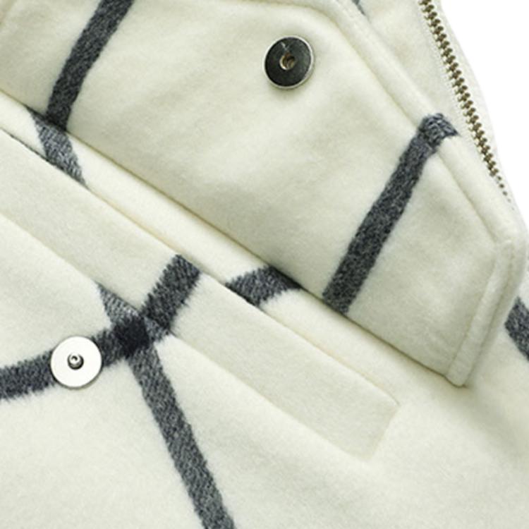 Fila Color Block Plaid Hooded Jacket Women Jackets Milk-White F11W144708F-IV