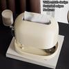 Tissue Box Cover with Tray Decorative Spring Support Napkin Holders Retro Style Tissue Dispenser Double-Layer with Hook