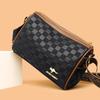 Women's bag new wide shoulder strap women's shoulder bag fashionable checkered soft leather messenger bag pillow bag