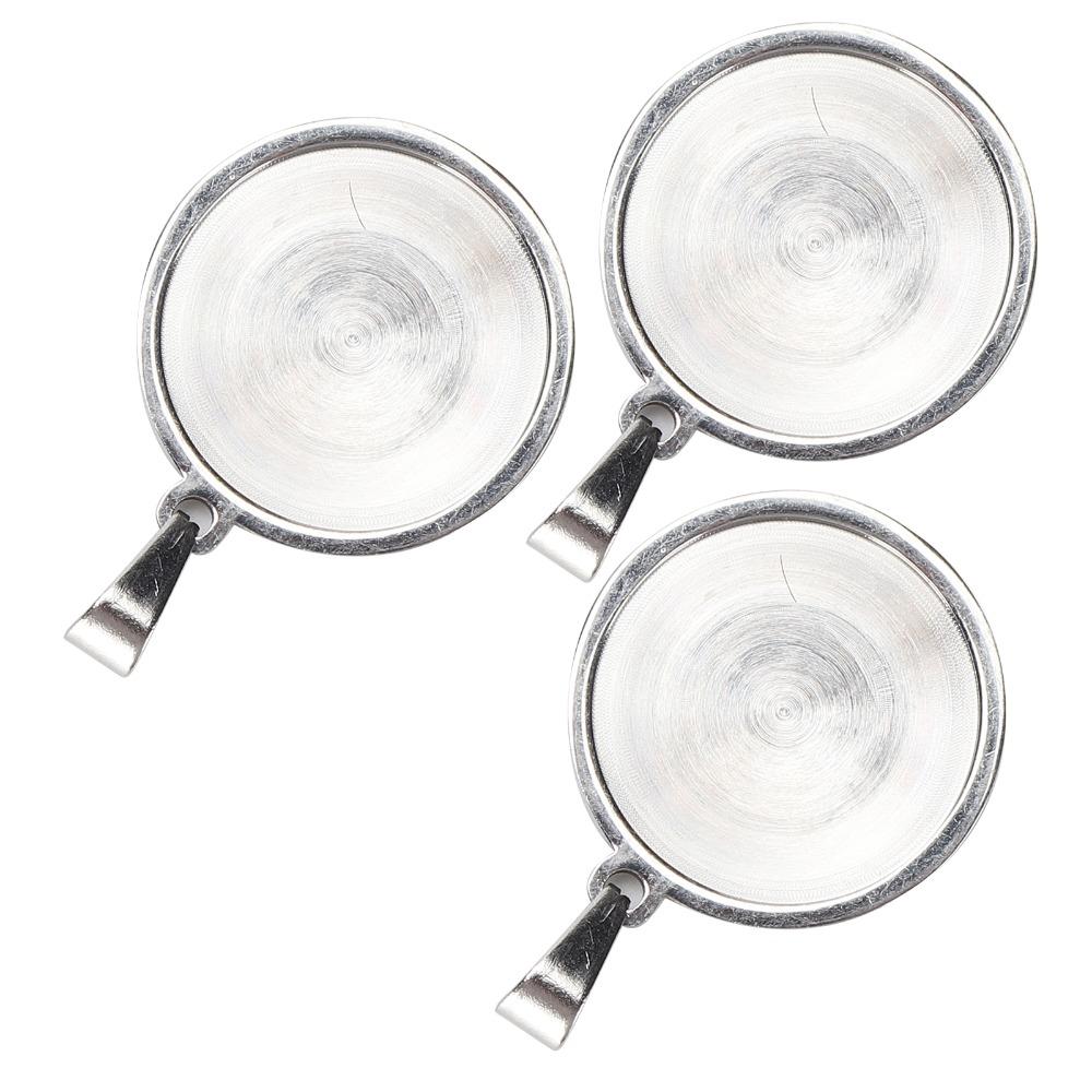 10pcs 20mm Size Round Pendant Tray Stainless Steel Material Blank Pendant Tray Necklace Making