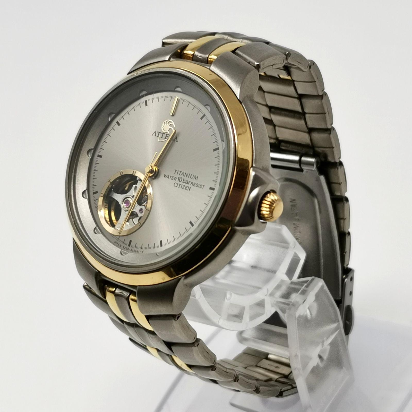 Used Working item CITIZEN ATTESA Automatic back skeleton wristwatch Men s Automatic Silver Control number ARCANKO354