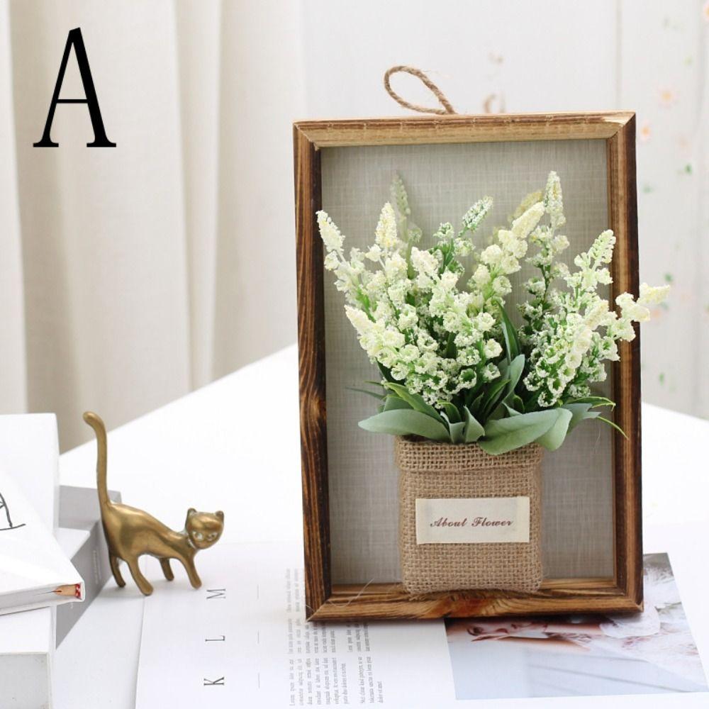 Wooden Faux Flowers Wall Decor Photo Frame Imitation Flowers Decoration  Flower Display