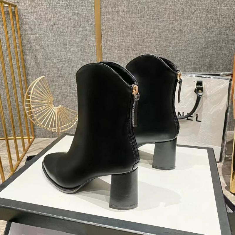 New short boots high heel thin boots autumn and winter new pointed white single boots fashionable Martin boots