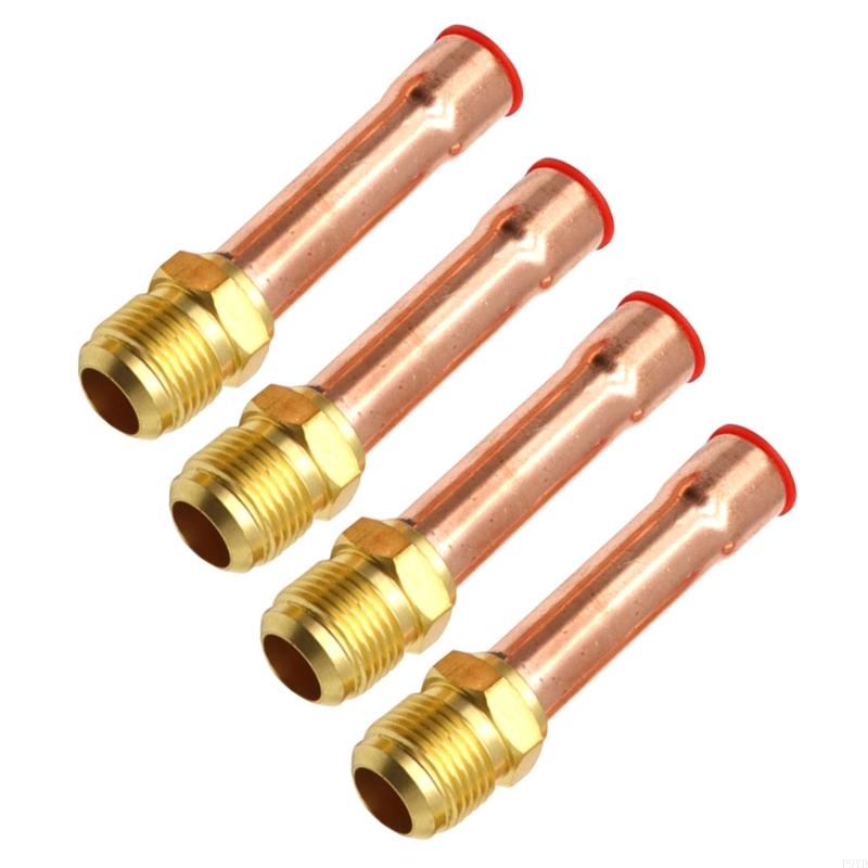 Pipe for Air Conditioner, 4pcs Flare Connector, Male Thread Adapter