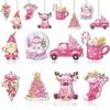 24Pcs Rustic Wooden Christmas Tree Ornaments for Holiday Party Decorations and Home Festive Display