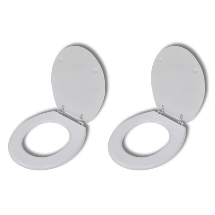 VidaXL Sièges de toilette avec couvercles 2 pcs MDF Blanc