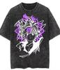 2026 Anime The Seven Deadly Sins Vintage Washed Oversized T-shirt, Meliodas Demon Mark Print Retro Streetwear Tee For Men Women