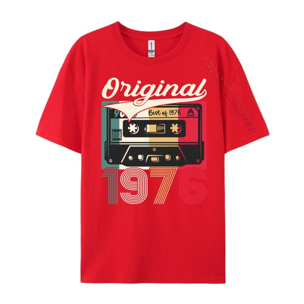 

48th Birthday Man Woman 1976 Cassette Mens Shirts Graphic Tee Male Mens T Shirt Printing Luxury Brand Clothes S