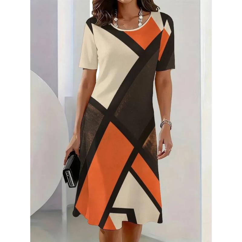 Stylish Simple Women's Dress Loose Versatile Casual Dresses
