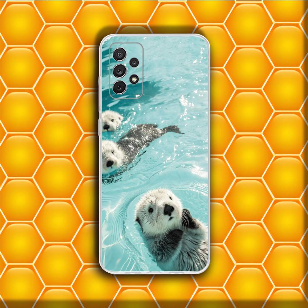 Cute Sea Otter  Phone Case Silicone For Samsung S30,23,21,22,20 FE lite,S10,9,PIus Note20ultra Soft Transparent