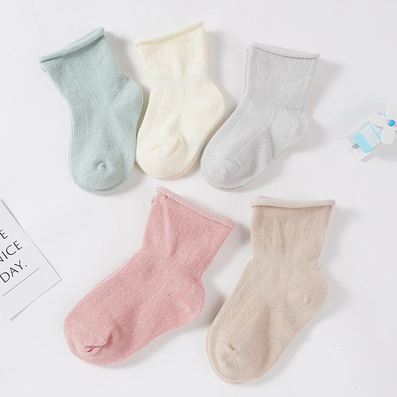 

Newborn Simple Solid Color Boneless And Comfortable Skin-Friendly Ankle Socks Children s Combed Cotton Short Tube Casual Socks S(0-6M)