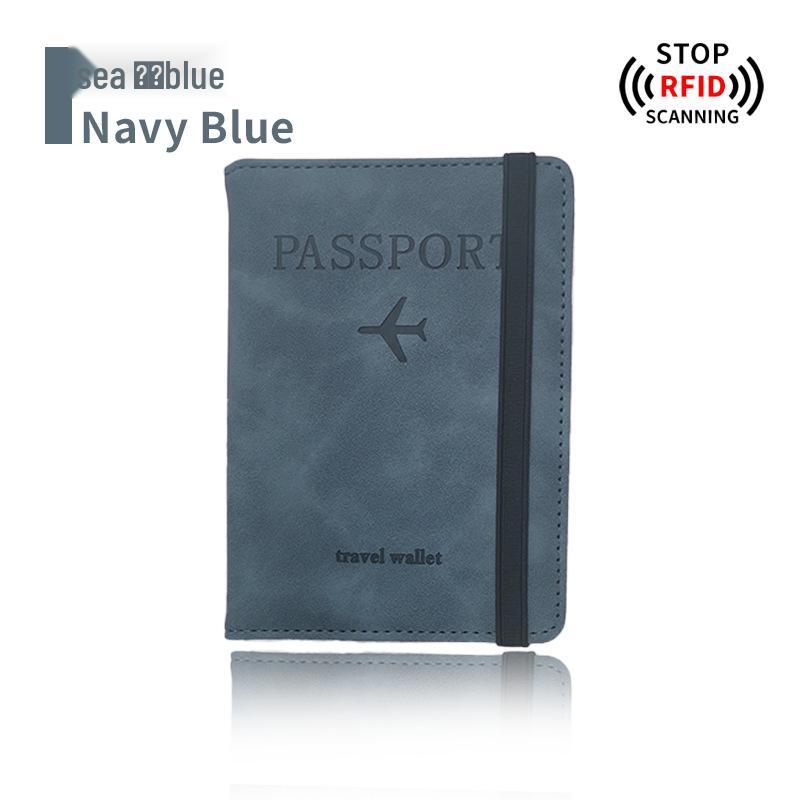 Farbwechselnder PU-Leder-Reiseausweishalter & Gepäckanhänger-Set mit RFID-Schutz