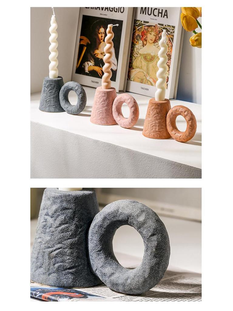 Retro Ceramic Candle Holder - Creative Candlestick for Home Decor, Desktop, and Soft Decoration in INS Style