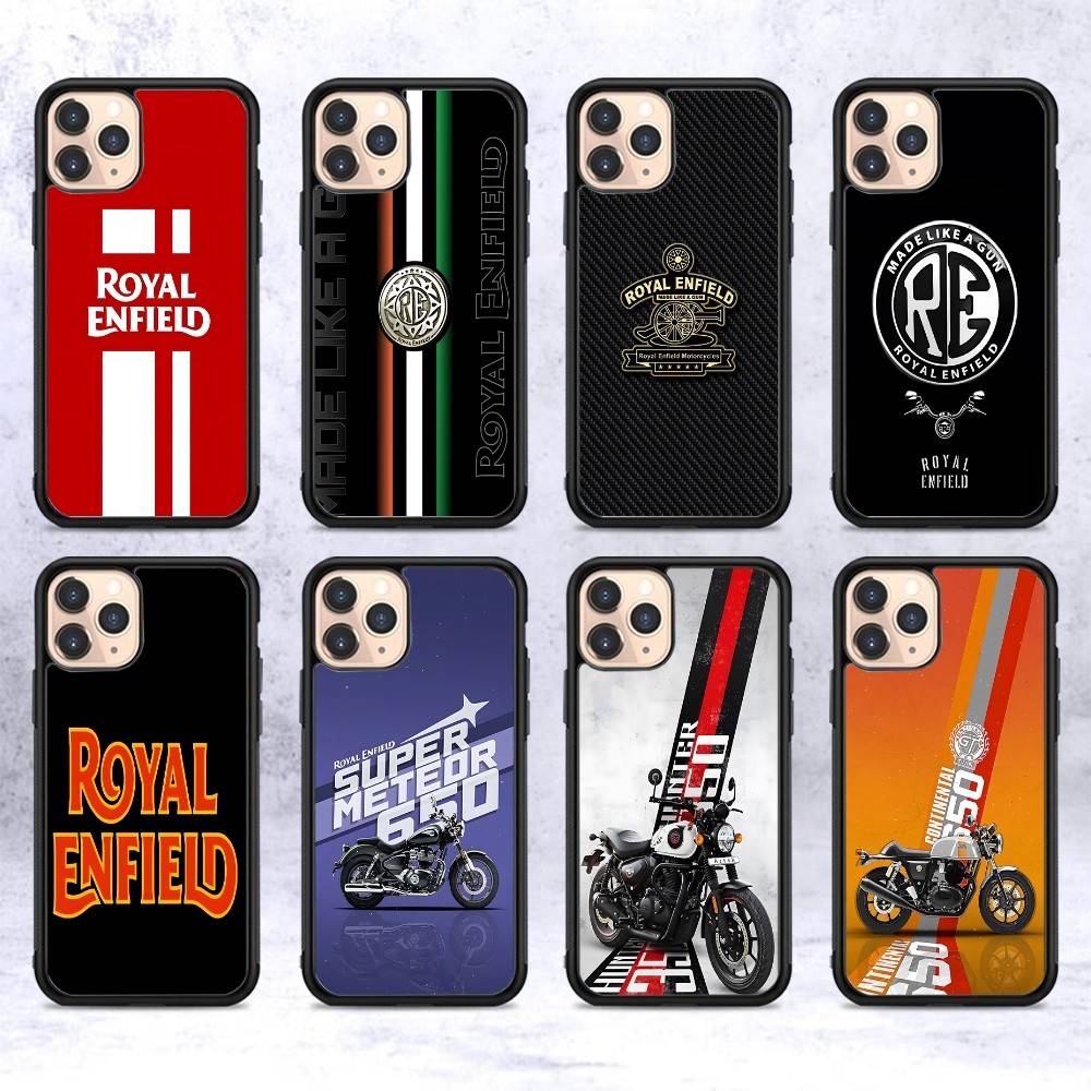 R-ROYALS E-ENFIELDS Logo For IPhone 17 16 Pro Max Air 15 14 13 12 Mini Plus 11 Hard PC+TPU Phone Back Cover