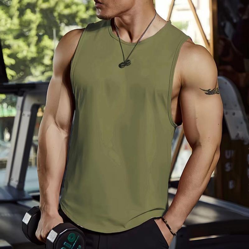 Men's Fitness Training Simple Sleeveless T-shirt Running Top Sports Vest Shirt