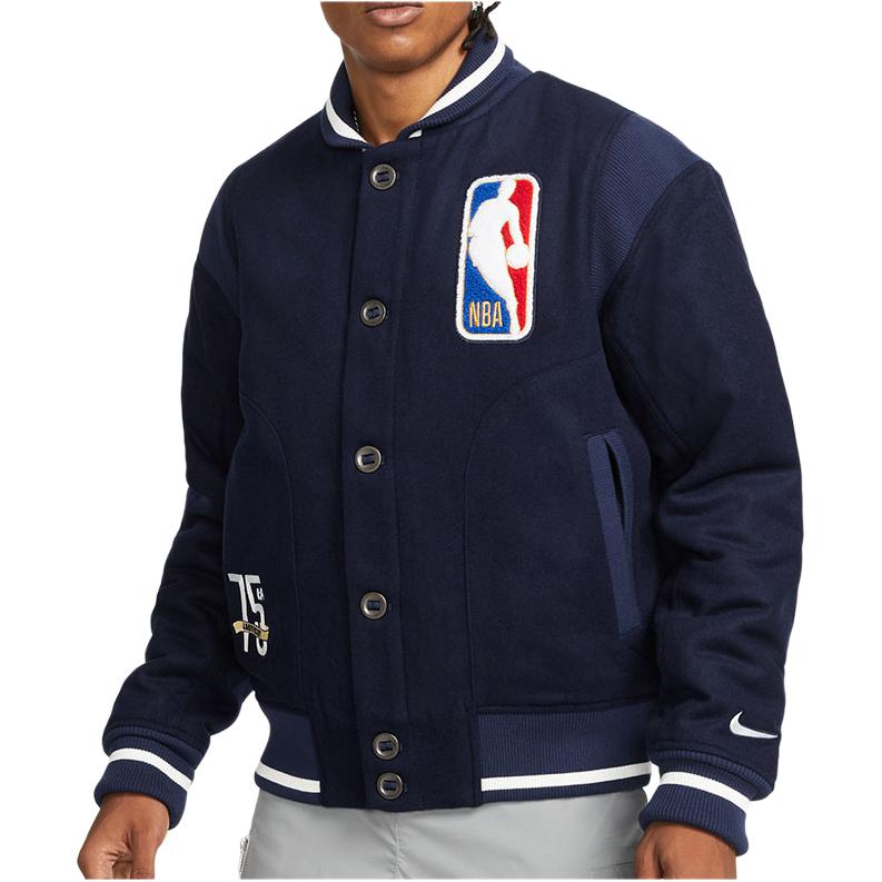 Nike NBA Team 31 Courtside Embroidered Logo Basketball Sports Warm Cotton Jacket Men Jacket Deep-Blue DB1228-419