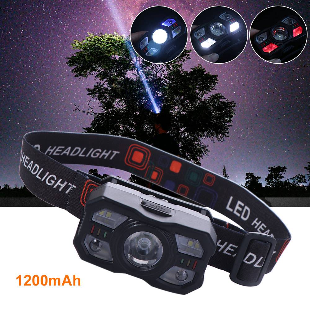 Ultra Bright IR Motion Sensor  Head Lamp Adjustable Mode Head Flashlight  Fishing