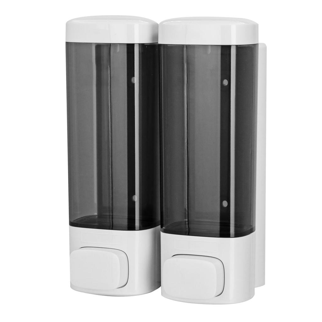 Double Soap Dispenser Drip Proof Wall Mounted Gel Hand Soap Dispenser for Bathroom 320mlx2