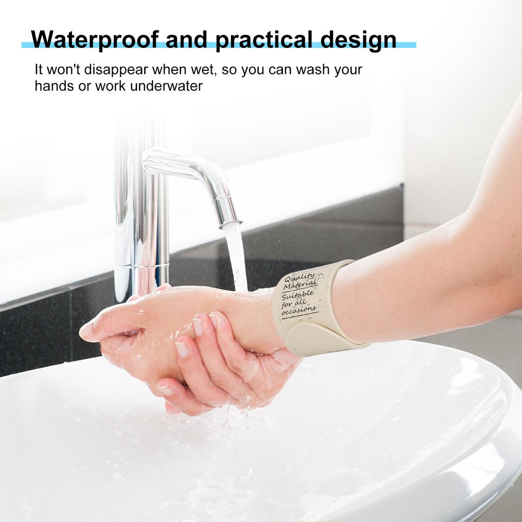 Silicone Student Note Wrist Band Wearable Writeable Pocket To-do List Wrist Strap Reusable Erasable with Scale for Kids Adults