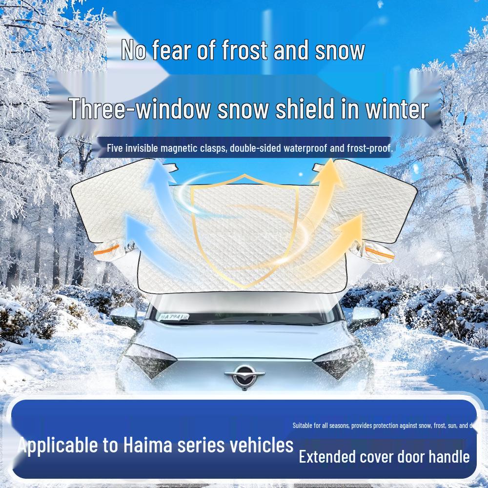 Автомобильный чехол от снега для Haima S5, Familia M3, Qirui M5, Лобового стекла M6 – Увеличенный и Утолщенный. Haima M6
