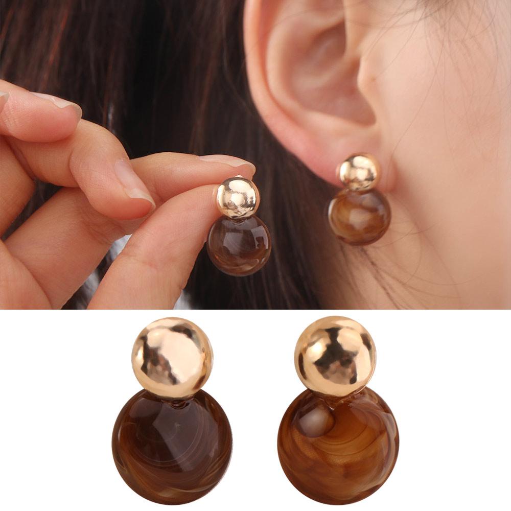 Pendant Vintage Women's Earrings Fashion Jewelry Amber Ear Stud Amber Color Earrings Party