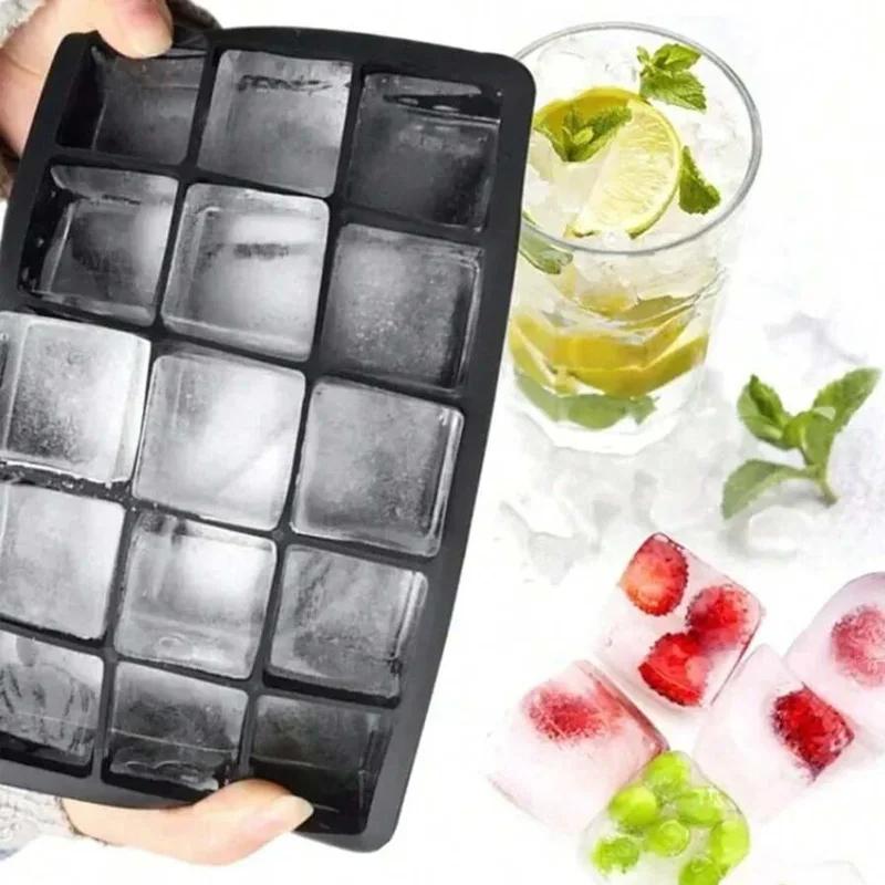 4/6/8/15 Grid Silicone Ice Cube Mold Big Square Ice Cube Tray Mold Ice Cube Maker Non-toxic Durable Bar Pub Wine Ice Block Maker