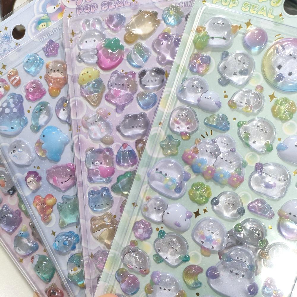 3D Relief Fun Acrylic Diamond Stickers - Aesthetic Diy Craft Decals, Waterproof For Kids Handmade Notebook Phone Decor Gifts