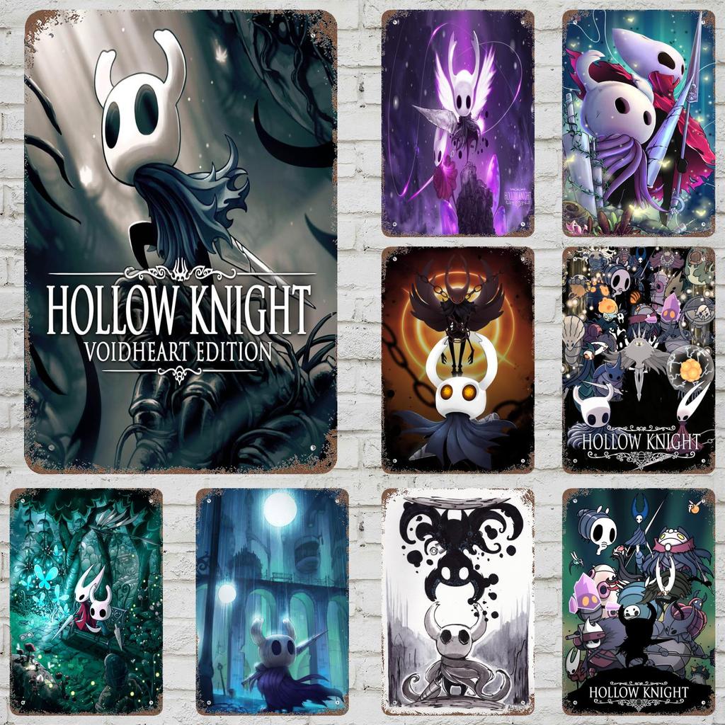 Hollow Knight Decor Poster Vintage Tin Sign Metal Sign Decorative Plaque for Pub Bar Man Cave Club Wall Decoration